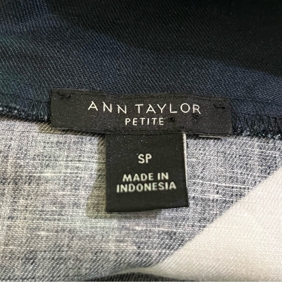 Ann Taylor Checkered Linen Cotton Sleeveless Top Black Combo SP NWOT - Picture 4 of 6